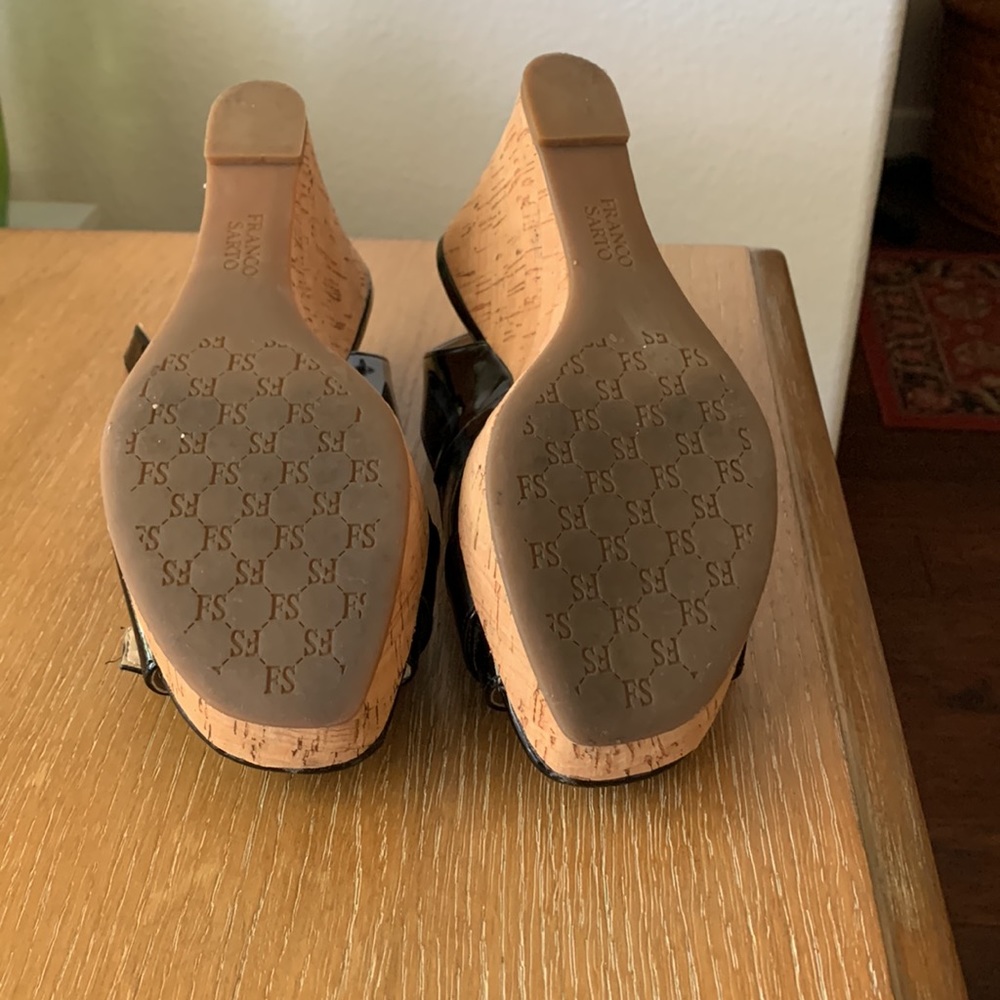 Franco Sarto Carnival Cork Wedge Slingback Shoe Size 8.5 - Picture 4 of 5
